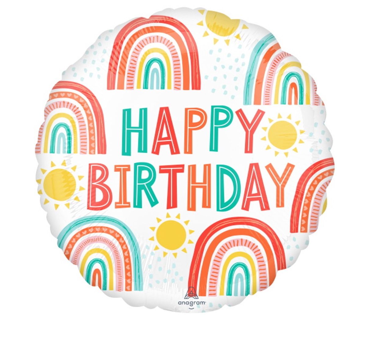 Balloon Retro Rainbow Happy Birthday 18&quot; Foil