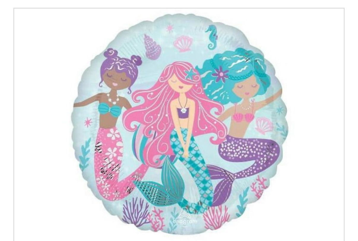 17 Inch Shimmering Mermaid Anagram Foil Mylar Balloon