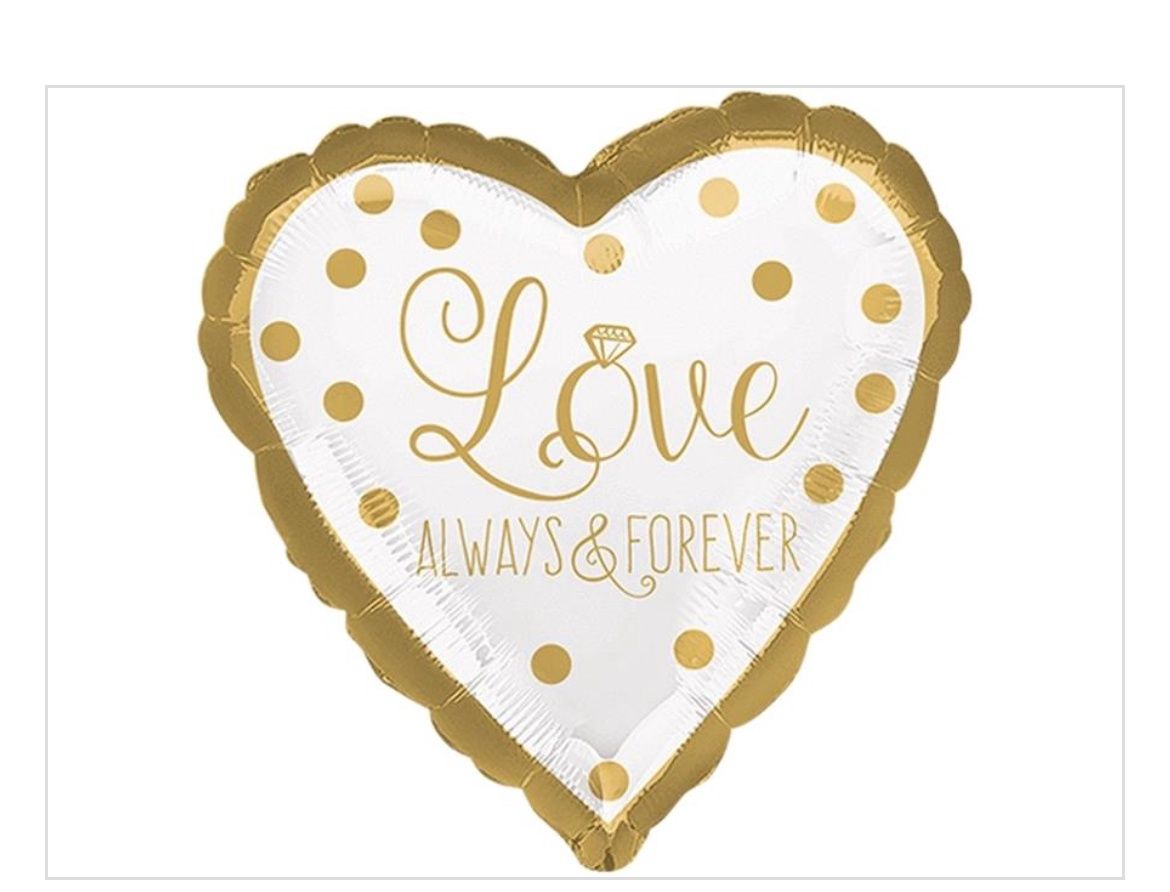 18 in. Sparkling Gold Wedding HX Balloon