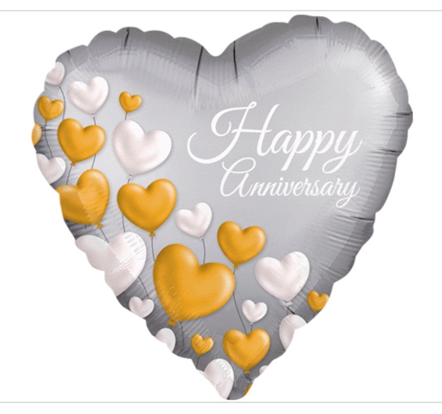 18 in. Anniversary Platinum Hearts