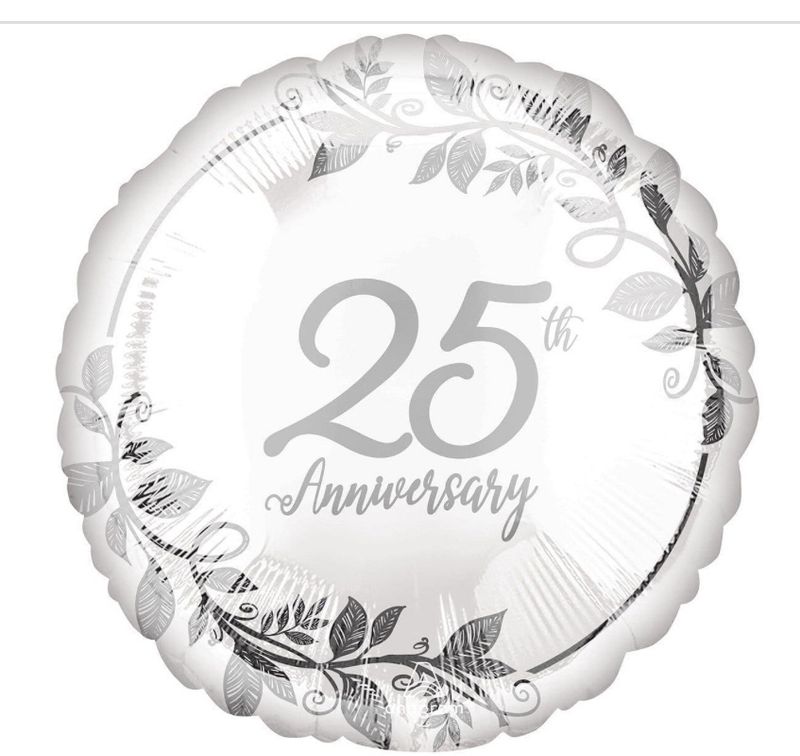 25th Anniversary Foil Balloon, 18 Inches