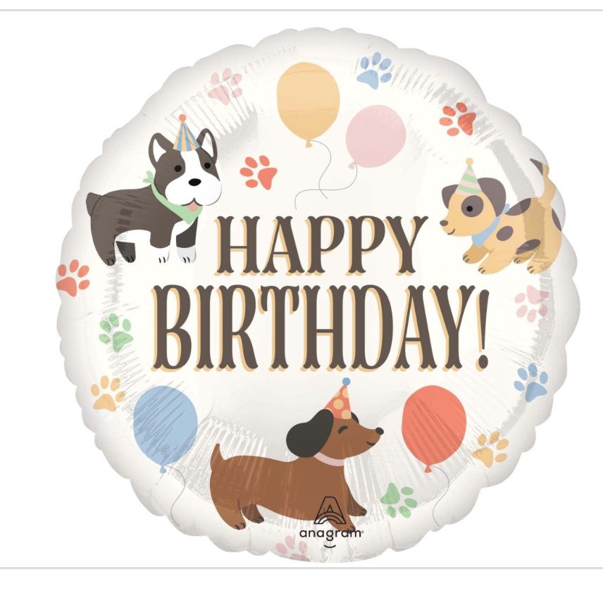 Paw Party &quot;Happy Birthday&quot; Foil Balloon, 18 Inches,