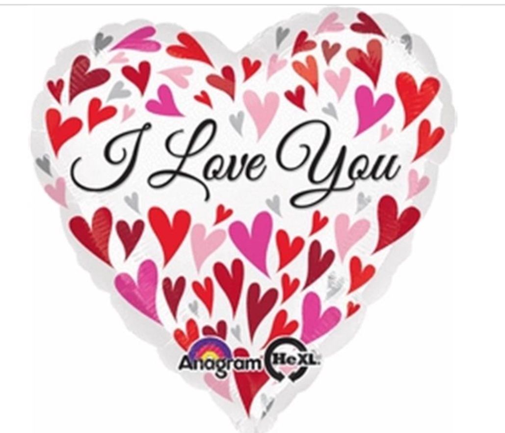 Helium I Love You Happy Hearts Flat Foil Balloon