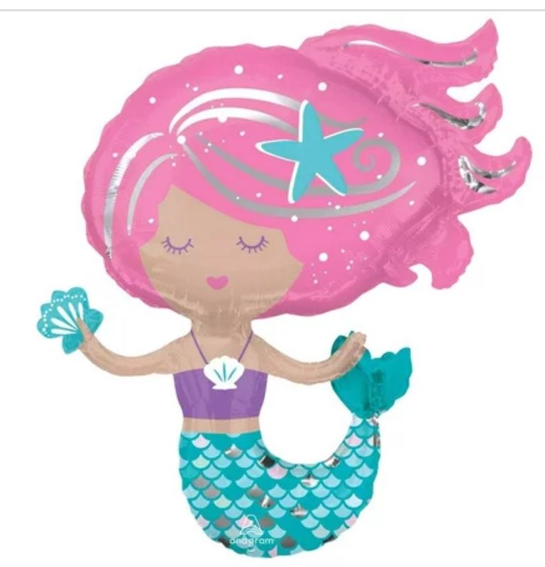 Mermaid Shine Supershape Foil Balloon, 30 Inches