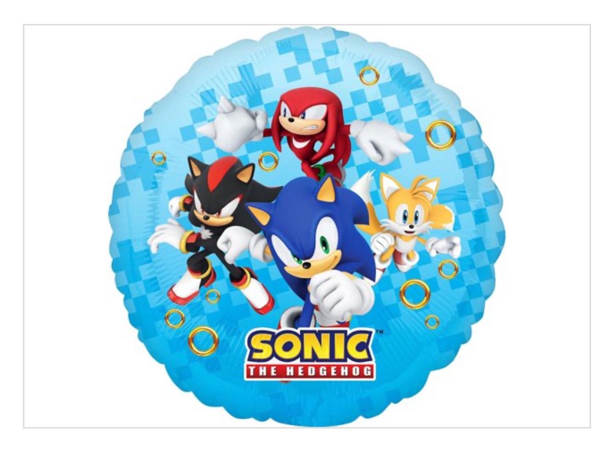 Sonic the Hedgehog Foil Balloon, 18in, Round, Blue