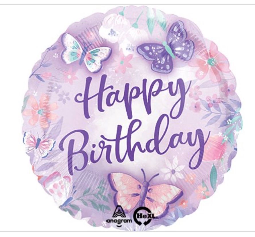 Happy Birthday Butterflies Round Foil Balloon, 18 Inches