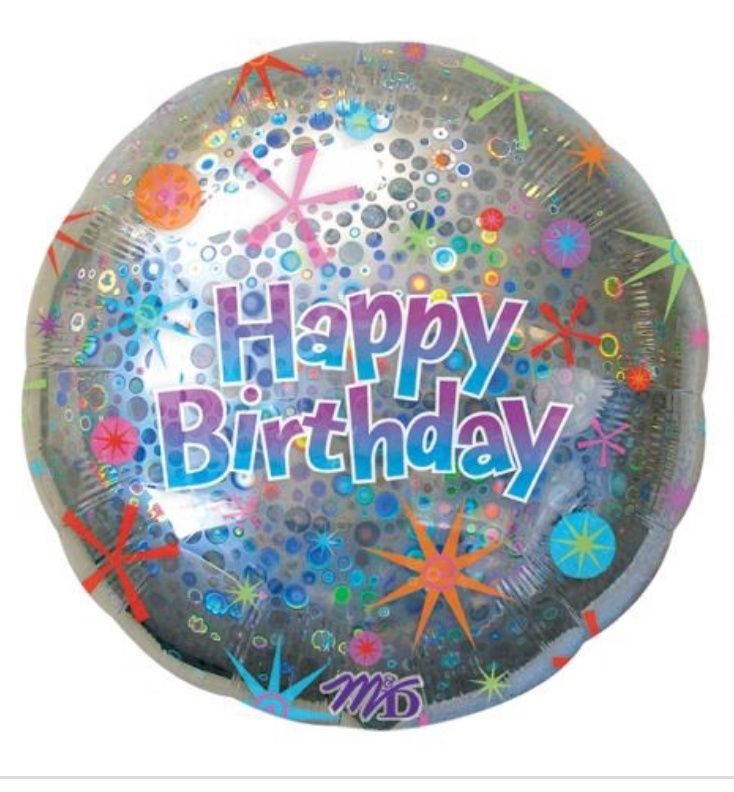 32 in. Birthday Celebration Holographic Circles Balloon