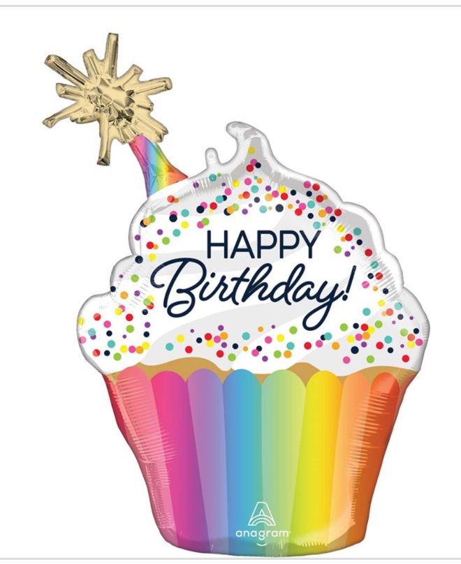 Confetti Sprinkle Birthday Supershape Foil Balloon, 31 Inches