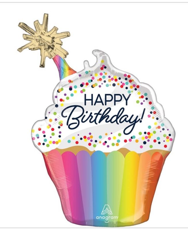 Confetti Sprinkle Birthday Supershape Foil Balloon, 31 Inches