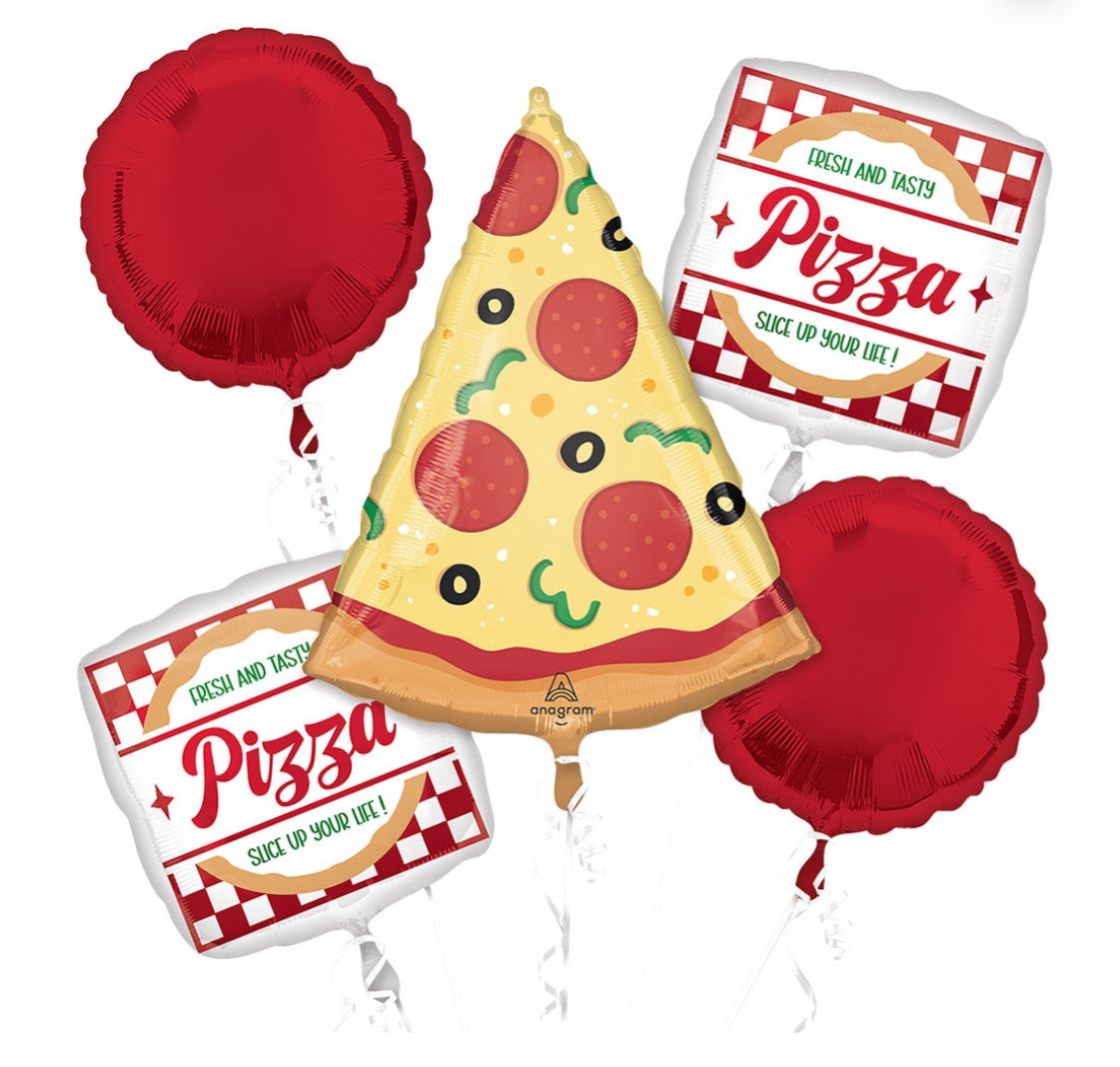 Bouquet Pizza Party Foil Balloon