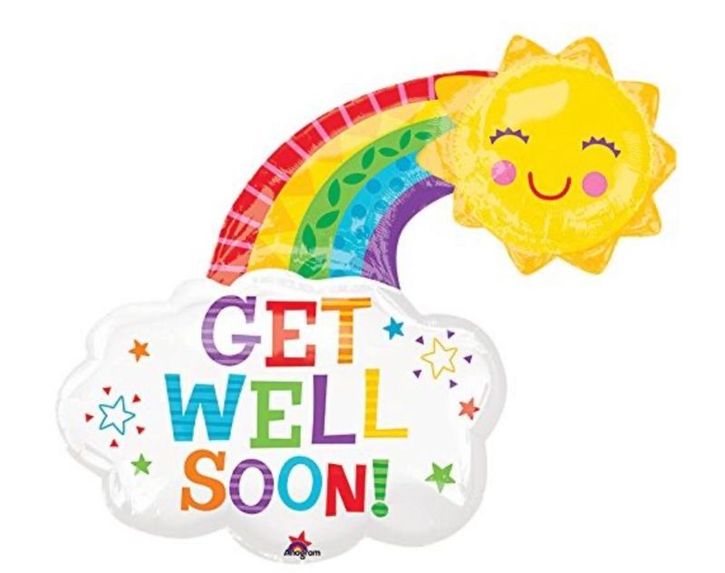 30 X 30 in. Get Well Happy Rainbow Super Shape Balloon
