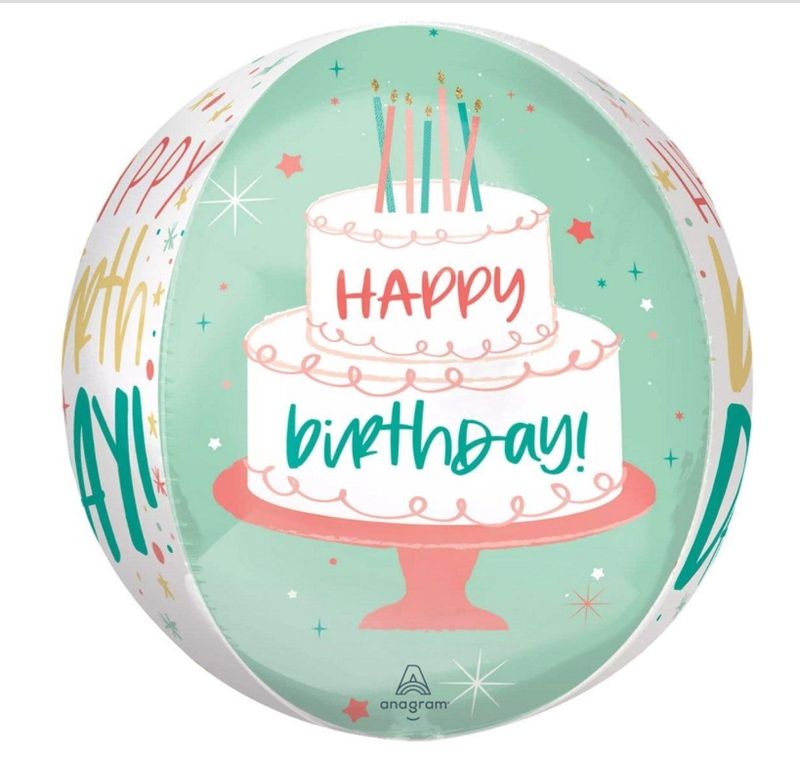 Happy Cake Day Orbz Balloon