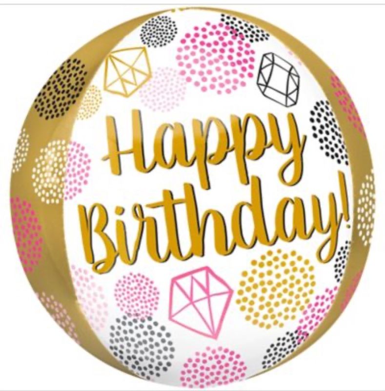 Happy Birthday Gems Orbz Balloon