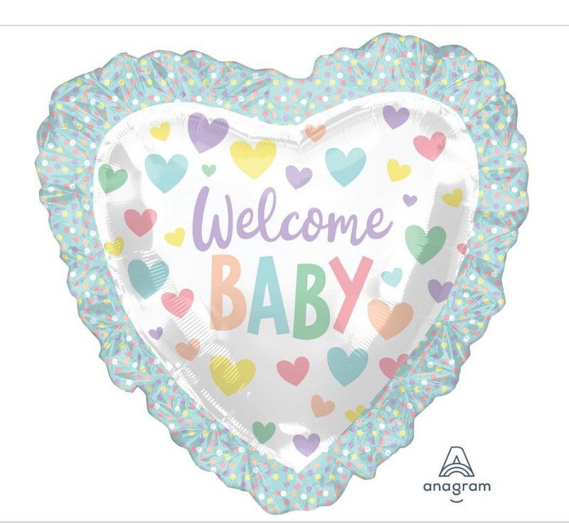28 in. Baby Ruffle Heart Foil Balloon