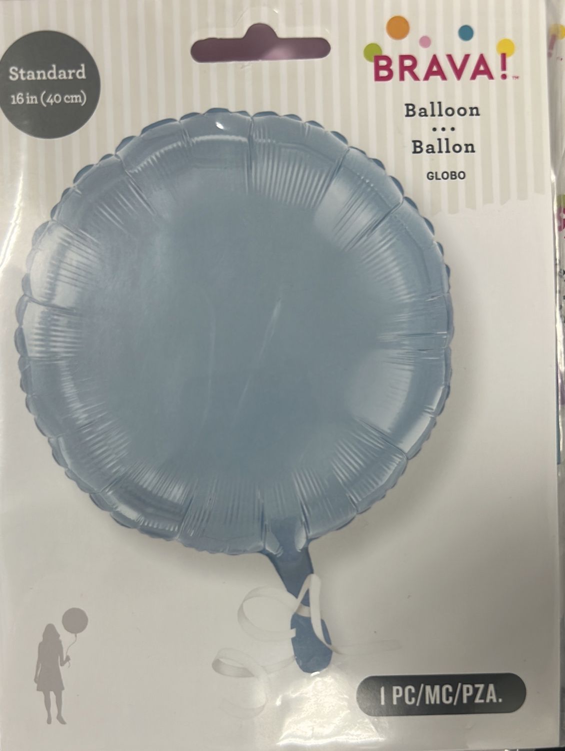 Light Blue Mylar Circle Balloon 12.5 in. 