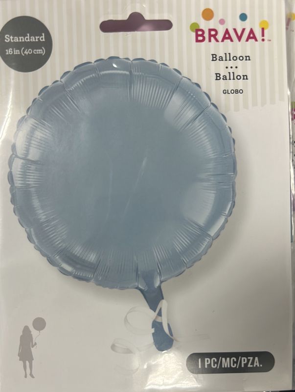Light Blue Mylar Circle Balloon 12.5 in. 