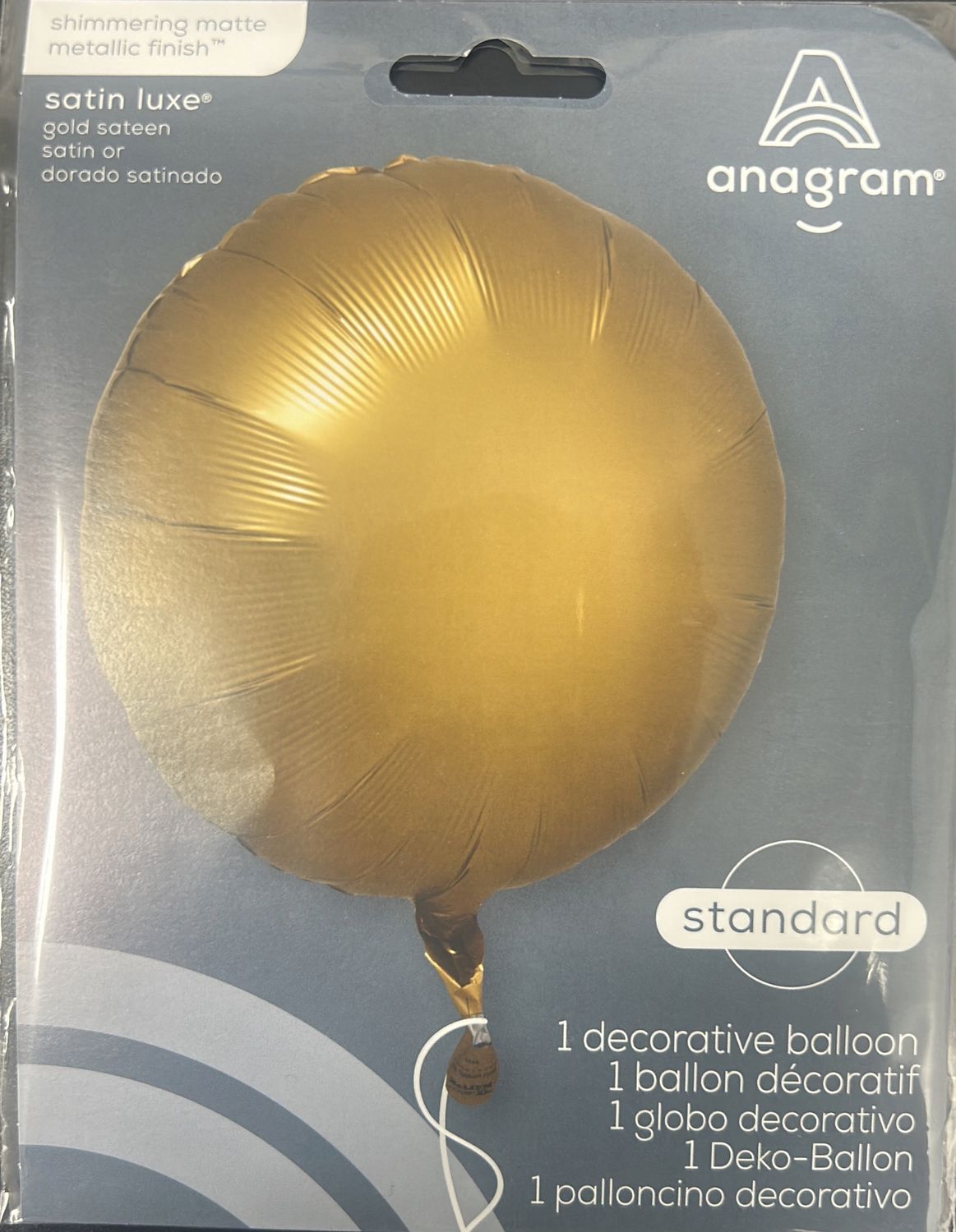 Gold Satin Mylar Circle Balloon 12.5 in. 