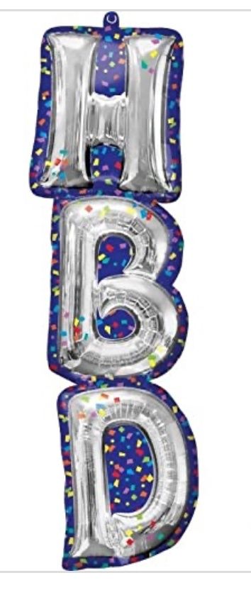 38 Inch Happy Birthday Balloon Letters Anagram Foil Mylar Balloon