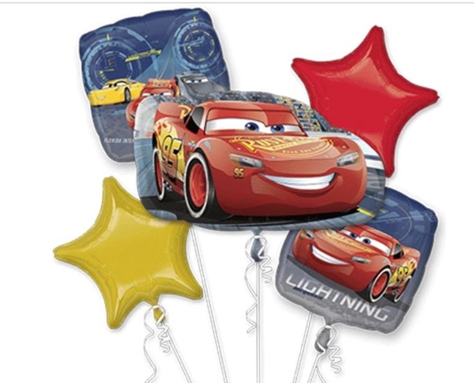 Cars 3 - Lightning McQueen Bouquet of Mylar Balloons (5ct)