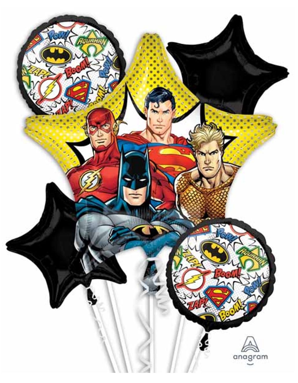 Justice League 5 Foil Balloons Bouquet