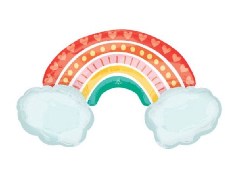 37 Inch Retro Rainbow Foil Mylar Balloon