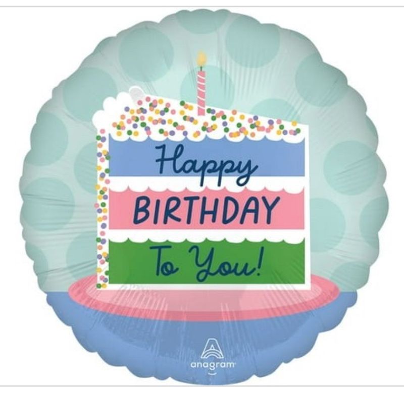 Happy Birthday Cake 18” Foil Balloon