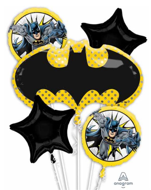 Batman Bouquet Of 5 Foil Balloons