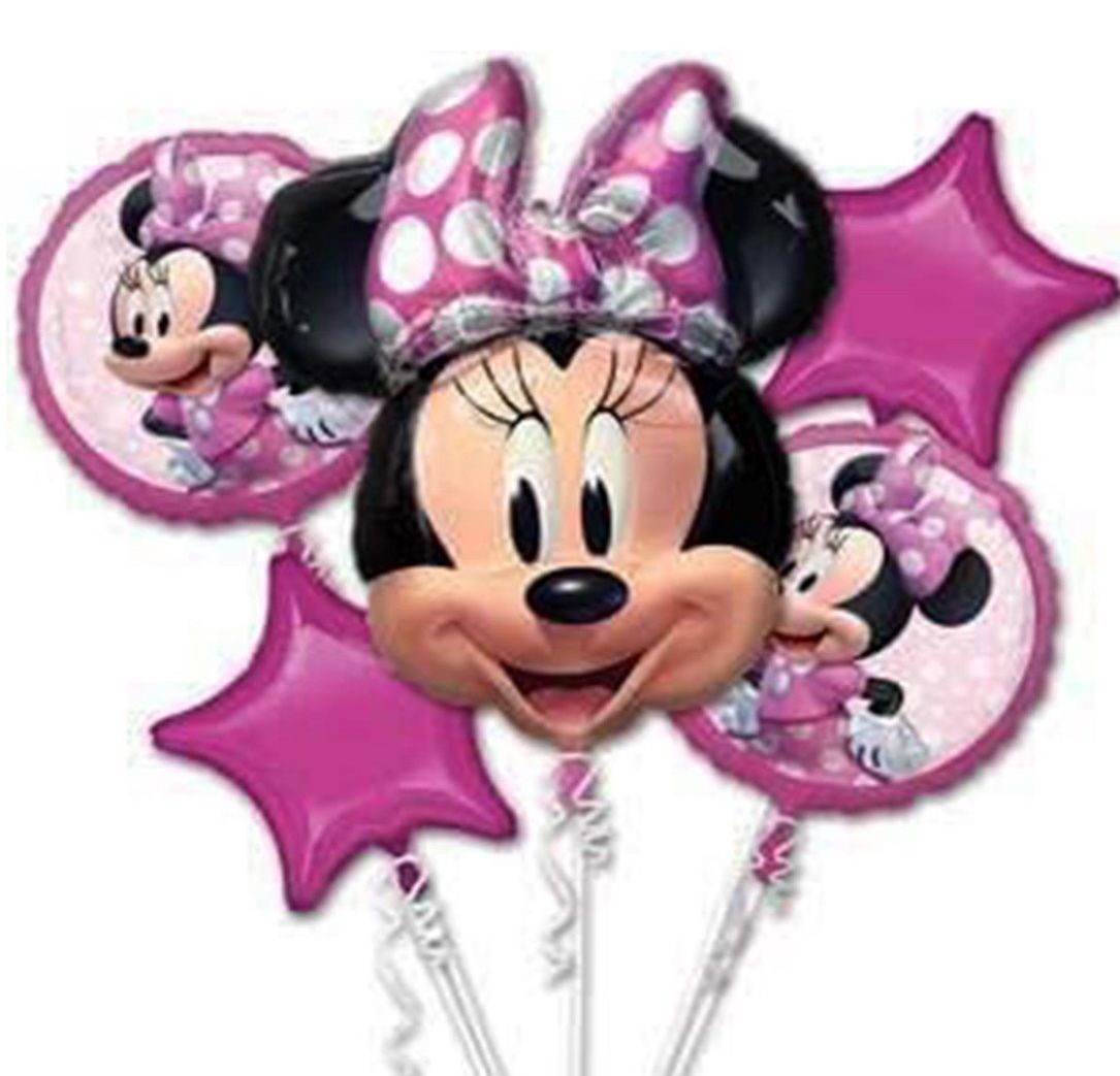 Minnie Mouse Foil Balloon Bouquet, 5 Count