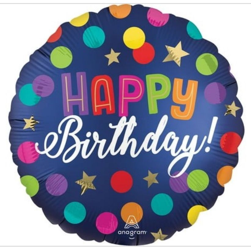 Happy Birthday Blue Confetti 18 Foil Balloon