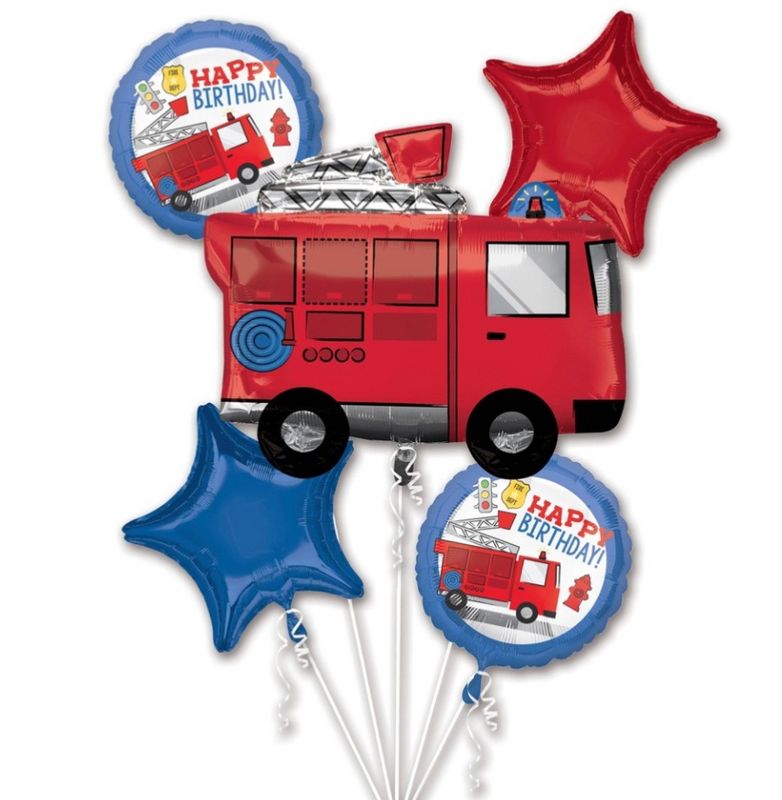 First Responder Truck Birthday Balloon Bouquet