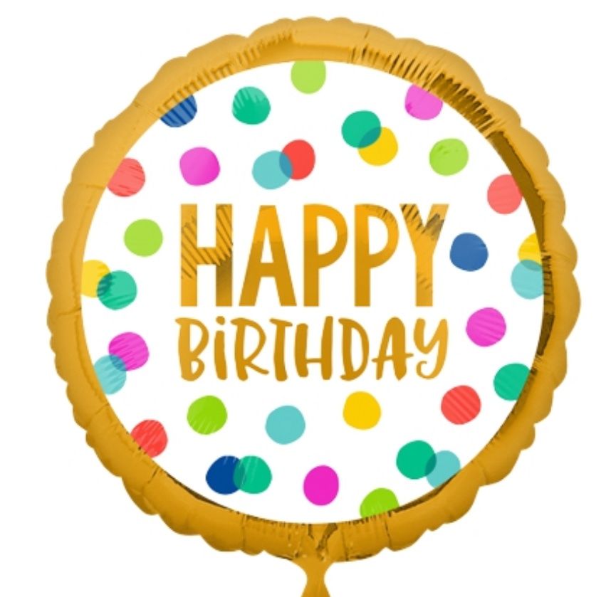 Foil Balloon - Happy Birthday Dots