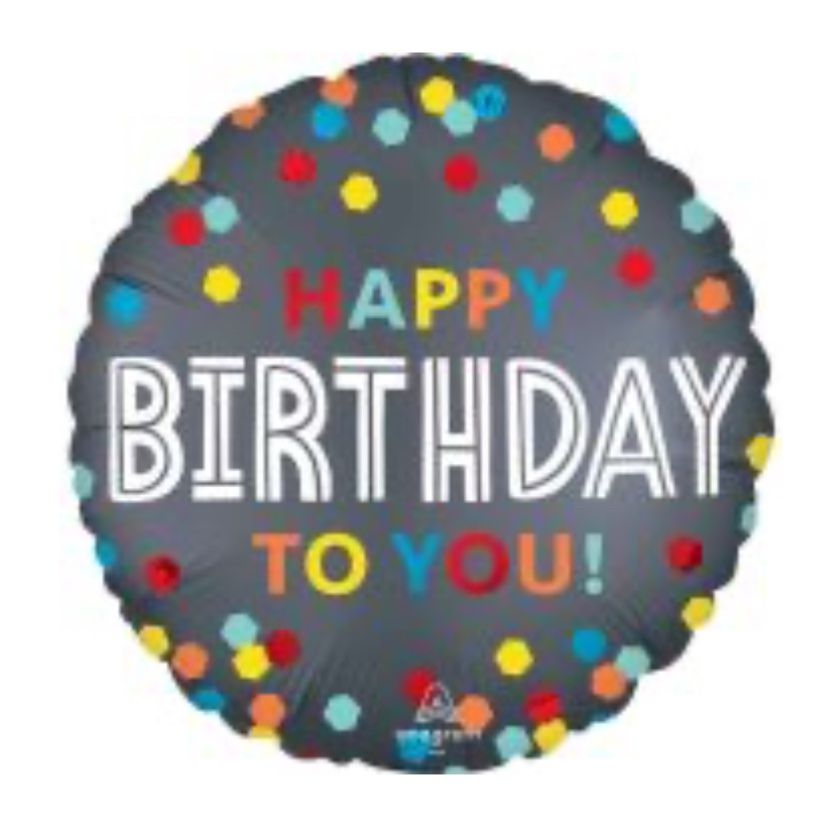 18in Satin Confetti Burst Birthday Foil Balloon