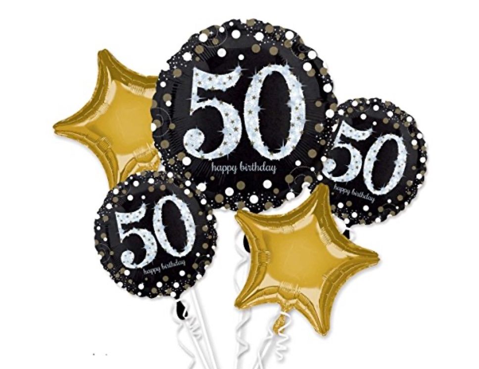 Sparkling Birthday 50 Balloon Bouquet