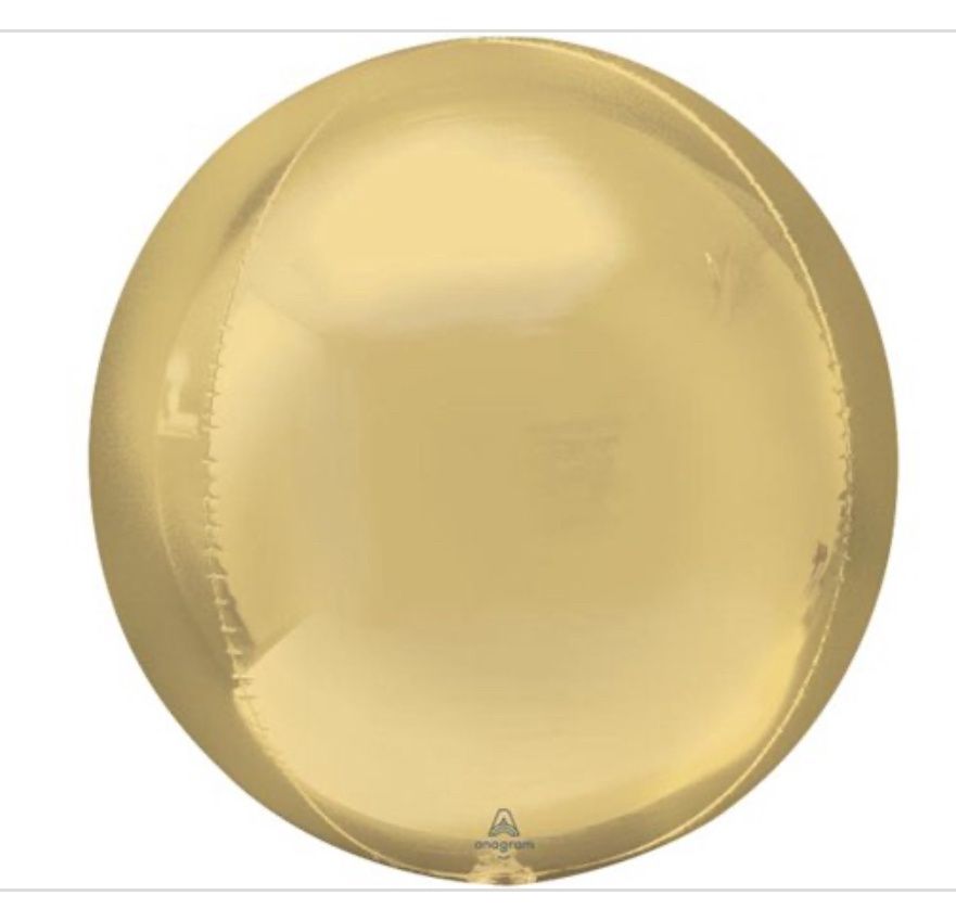 White Gold Orbz Balloon, 15 Inches, 1 Count