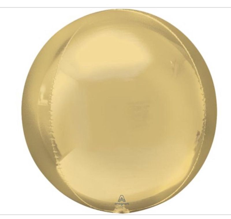 White Gold Orbz Balloon, 15 Inches, 1 Count
