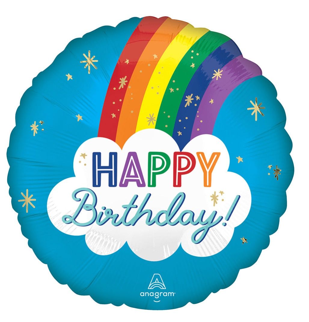 18&quot; Satin Happy Birthday Rainbow