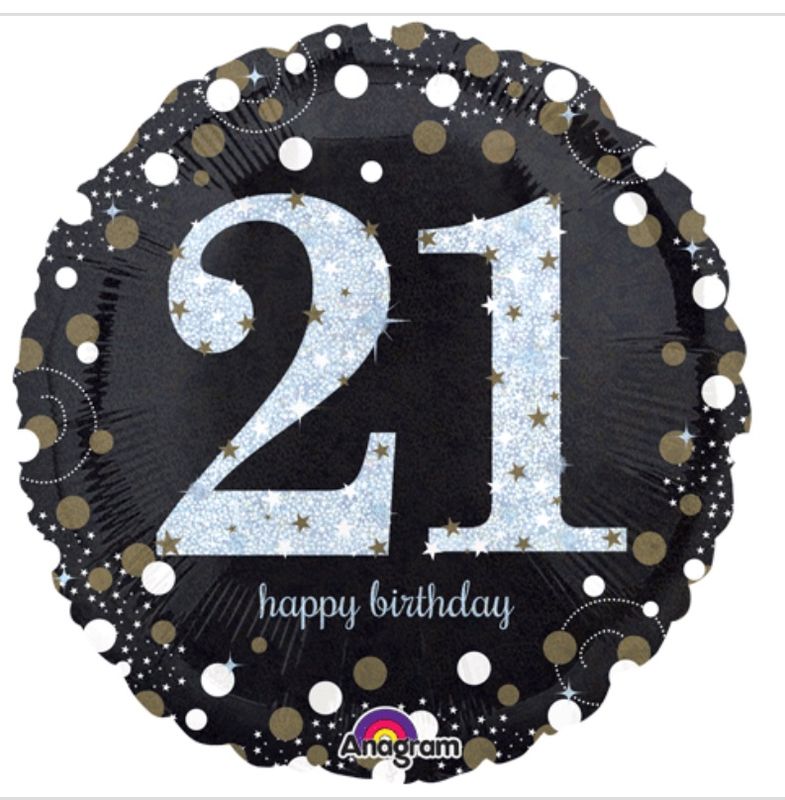 21st Sparkling Birthday Foil Balloon