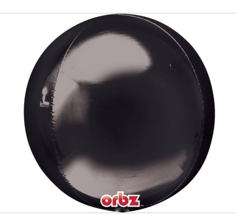 Black Orbz Balloon, 16 Inches