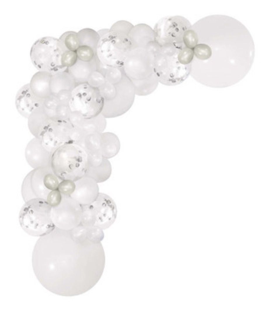 Balloon Garland Kit, 24&quot;, White, Pack Of 70 Balloons