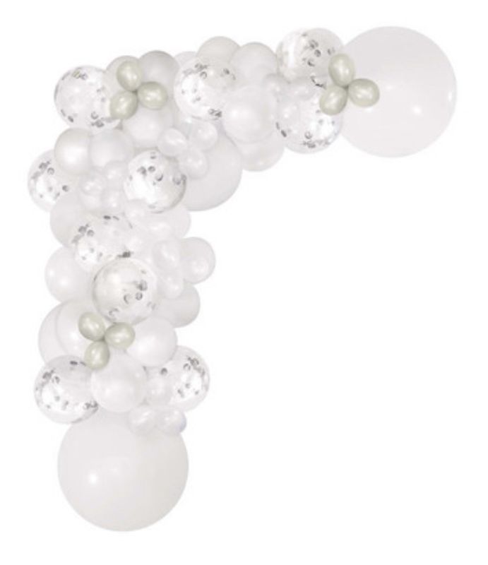 Balloon Garland Kit, 24&quot;, White, Pack Of 70 Balloons