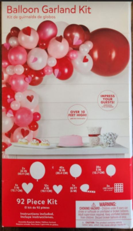 Balloon Garland Kit Red Pink White Heart Valentine 92pc Decoration Theme Love