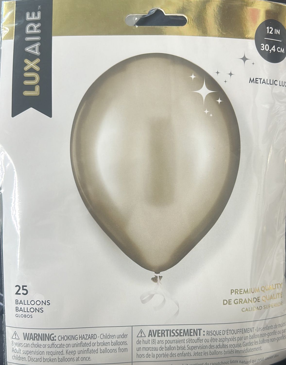 Gold LuxAire 25 Count 12” Balloons