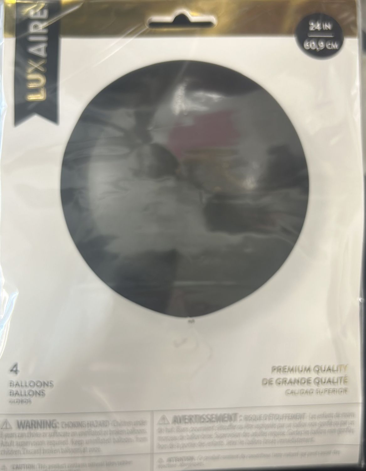 Black LuxAire 4 Count 24” Balloons