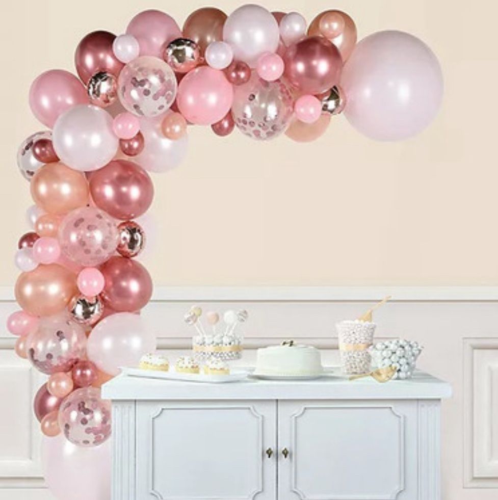 Rose Gold Air-Filled Balloon Garland Kit