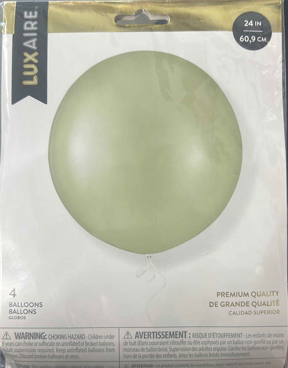 Green LuxAire 4 Count 24” Balloons
