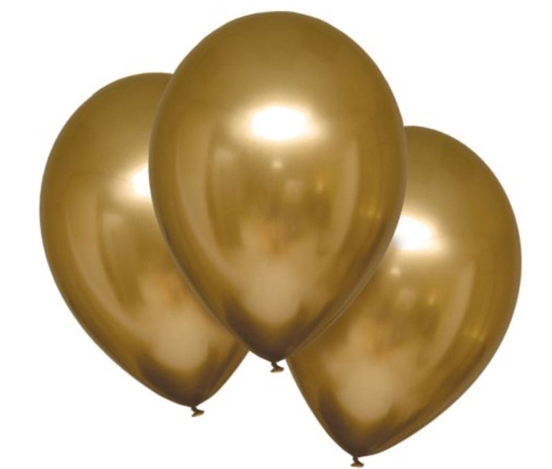 6 Satin Gold Luxe Balloons 11