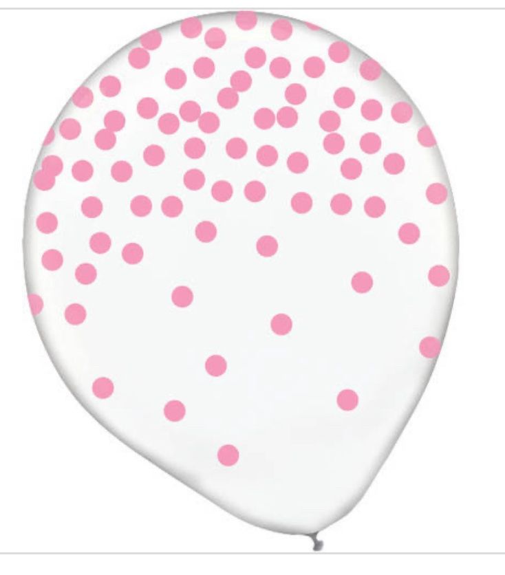 Top Heavy Confetti Print Balloons Gold, Pack of 6