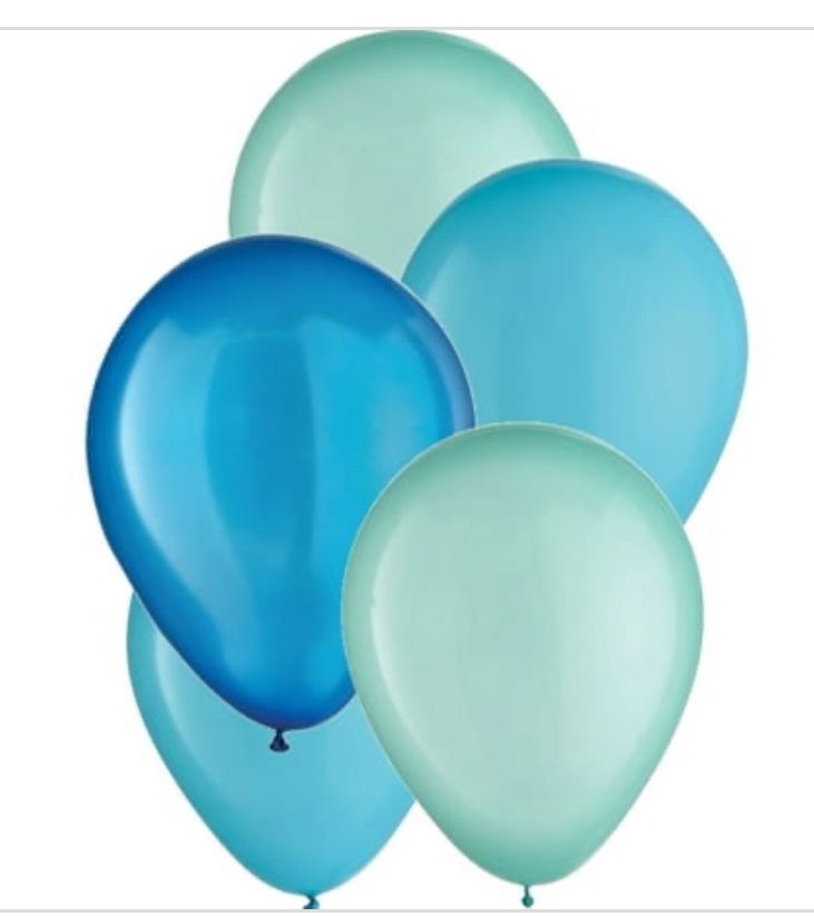 Aqua Blue 11-inch Latex Balloon Assortment 15 per Pack