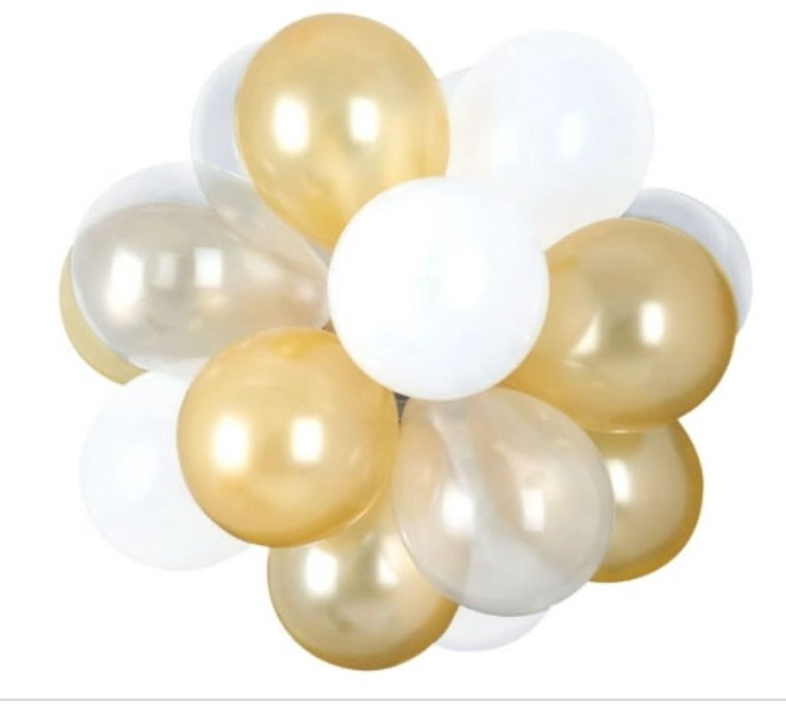 Golden Air-Filled Latex Balloon Chandelier