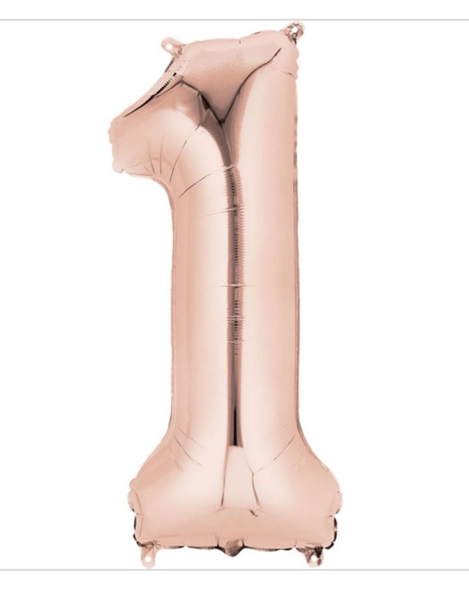 34 in. Number 1 Balloon, Rose Gold